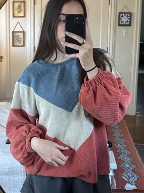 Entro Blue and Gray Boxy Sweatshirt